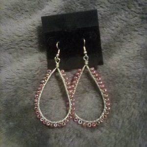 Wire Wrapped Earrings (Plum)
